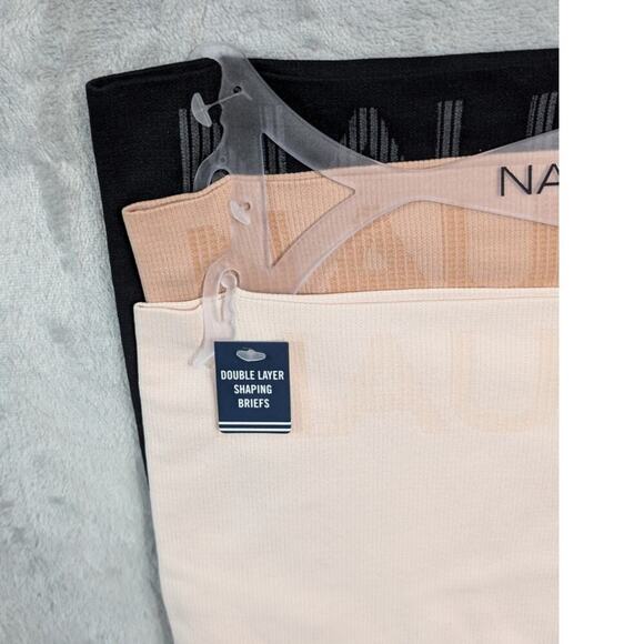 NAUTICA 3 Pack Womens M Logo Seamless Shaping Briefs Panties Black Beige Cream - Picture 6 of 9
